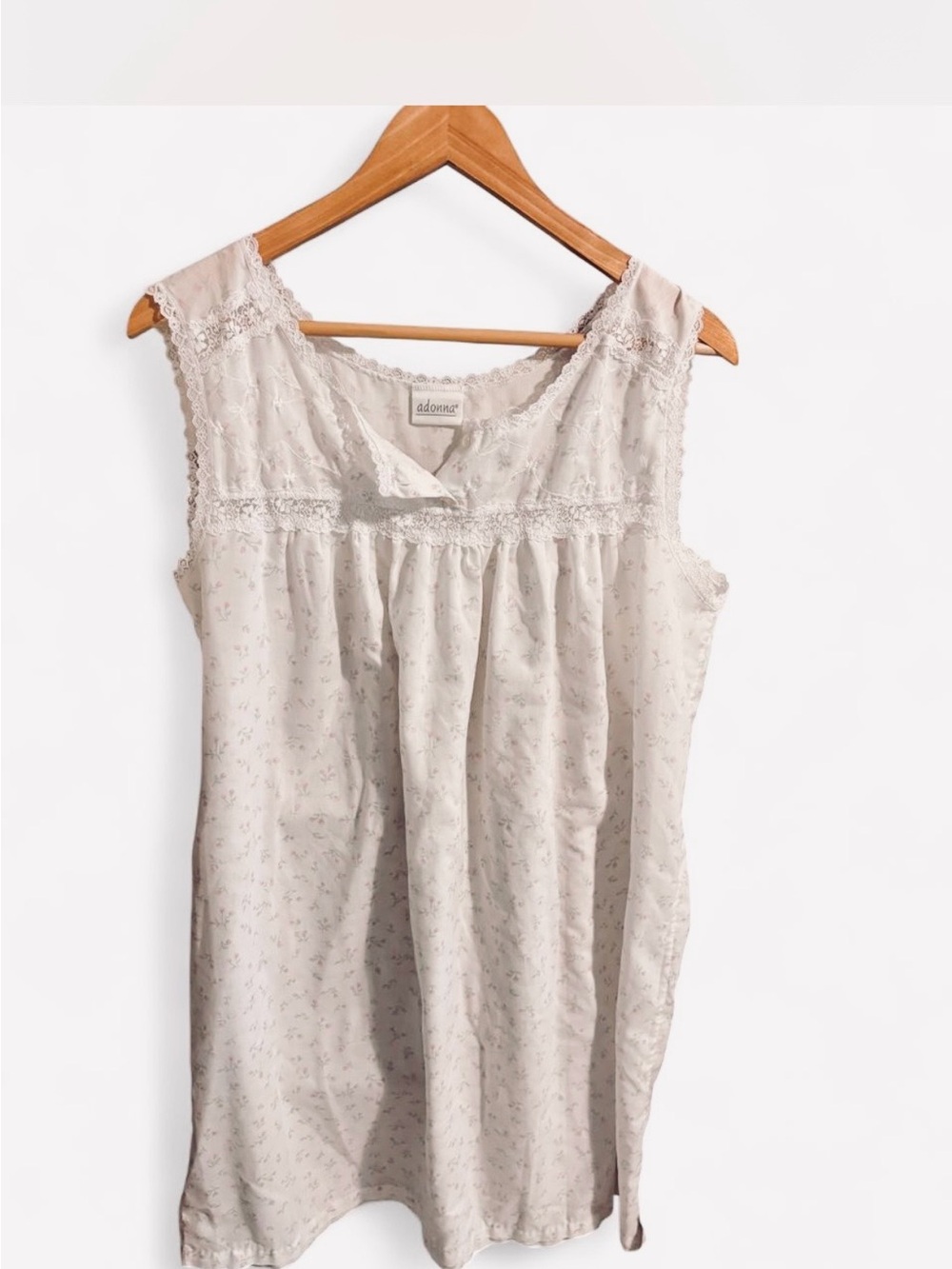 Vintage adonna floral Lace-Trim Sleep Chemise nightgown
